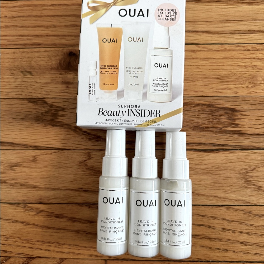 LOT OF 3 OUAI LEAVE IN CONDITIONER 1.5 OZ + OUAI sephora gift SAME DAY SHIP